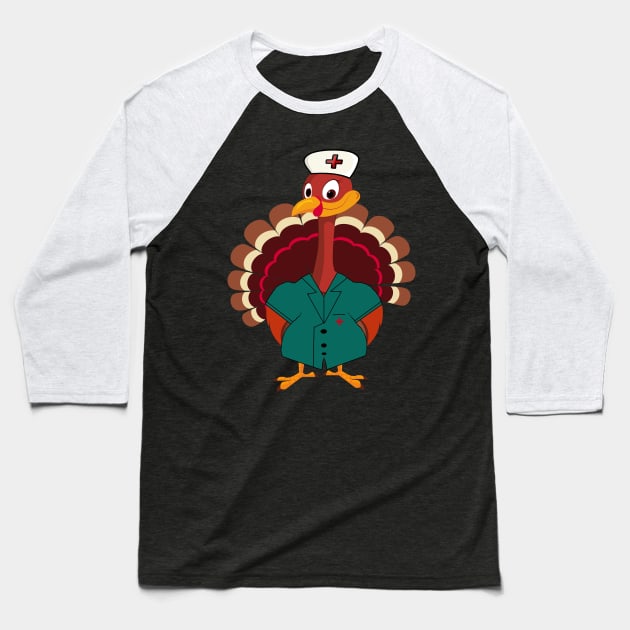 Cute Turkey Nurse Gift Baseball T-Shirt by salah_698